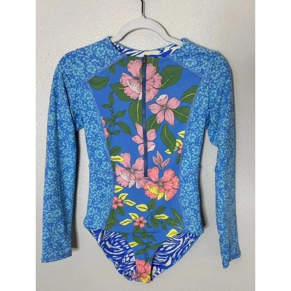 MAAJI BLUE PANSY TRITON SURF ONE PIECE Reversible Womens Swimwear Size XS